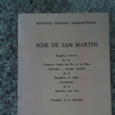 Libros de segunda mano: JOSE DE SAN MARTIN - INSTITUTO NACIONAL SANMARTINIANO - ARGENTINA - 1986 - RARO!!. Lote 27135907