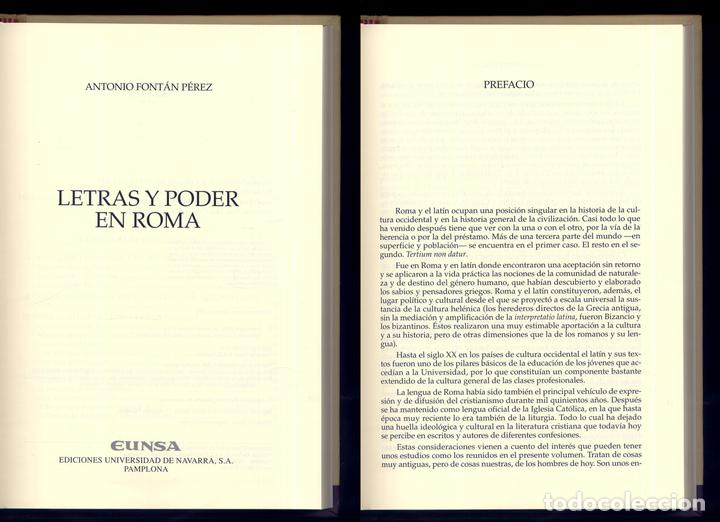 Libros de segunda mano: FONTAN, Antonio.  Letras y poder en Roma.  2001. - Foto 2