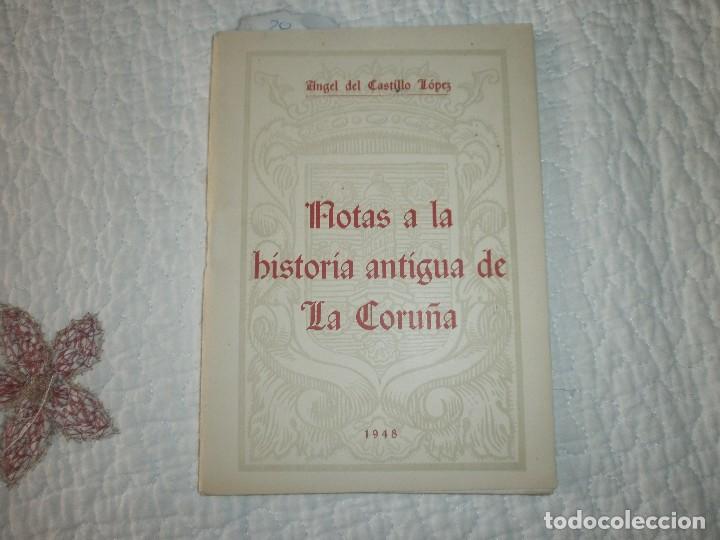Second hand books: NOTAS A LA HISTORIA ANTIGUA DE LA CORU&Ntilde;A- ANGEL DEL CASTILLO L&Oacute;PEZ (1948)