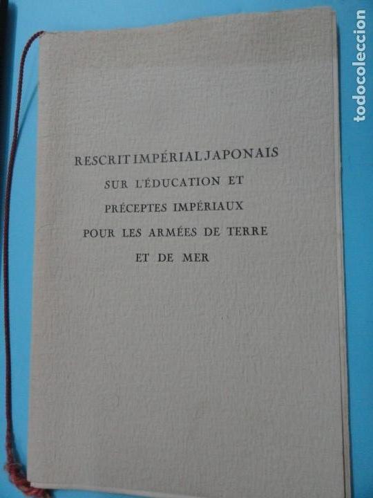 Libros de segunda mano: RESCRIT IMP&Eacute;RIAL JAPONAIS sur l'&Eacute;ducation & pr&eacute;ceptes imp&eacute;riaux pour les arm&eacute;es de Terre et Mer1939