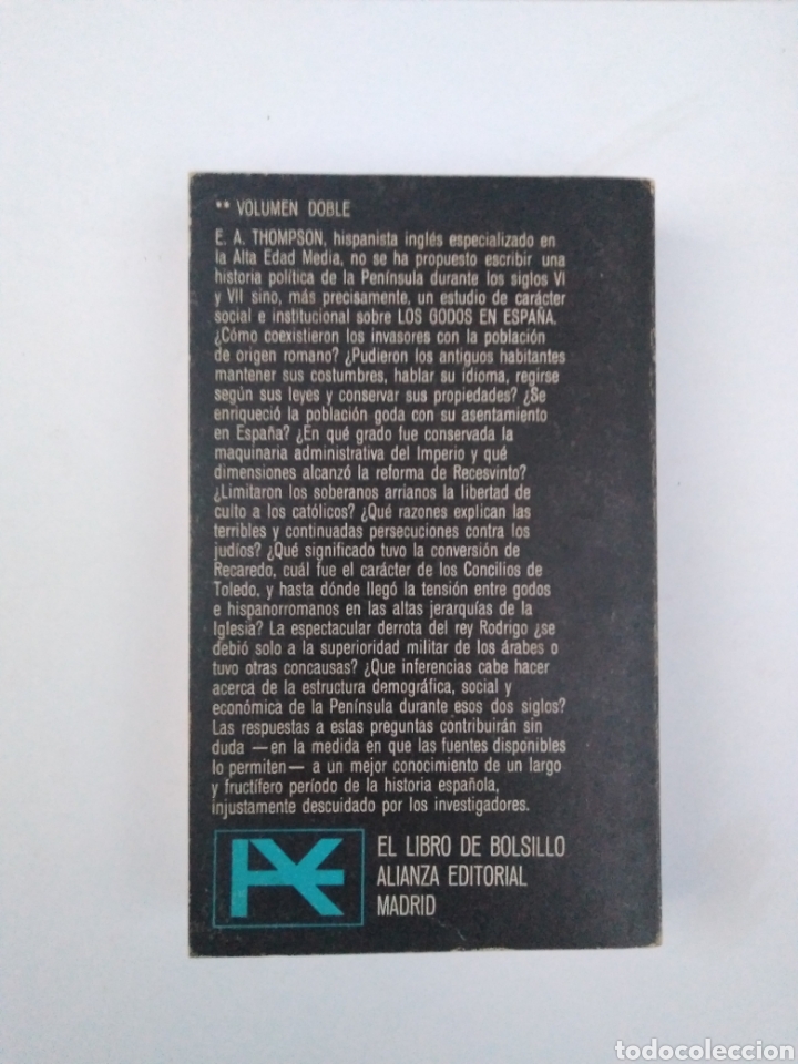 Libros de segunda mano: Los Godos en Espa&ntilde;a / E.A. Thompson - Foto 2