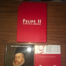 Libros de segunda mano: FELIPE II-REY EN EL DESPACHO - LIBRO+ESTUCHE+DESPLEGABLE - J. ANTONIO ESCUDERO - COMPLUTENSE, 2002