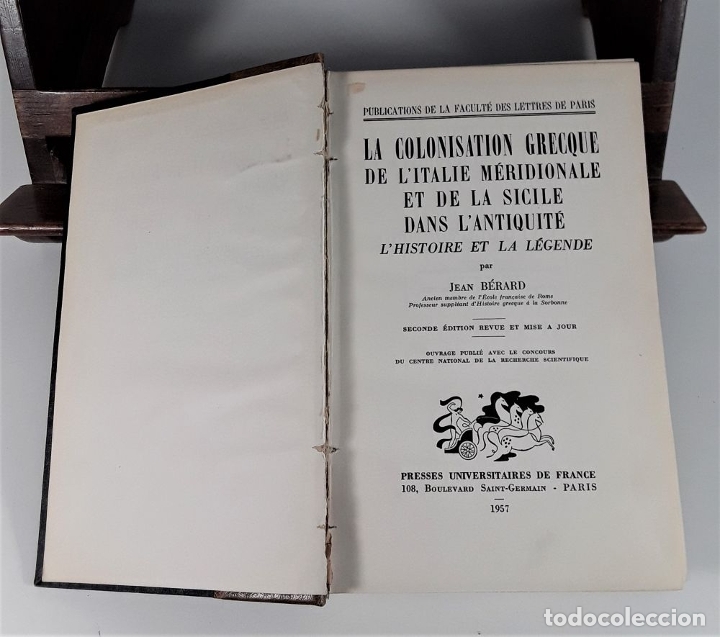 Libros de segunda mano: LA COLONISATION GRECQUE DE LITALIE MÉRIDIONALE. PRESSES UNIVERSATAIRES DE FRANCE. PARÍS. 1957. - Foto 4 - 179254940