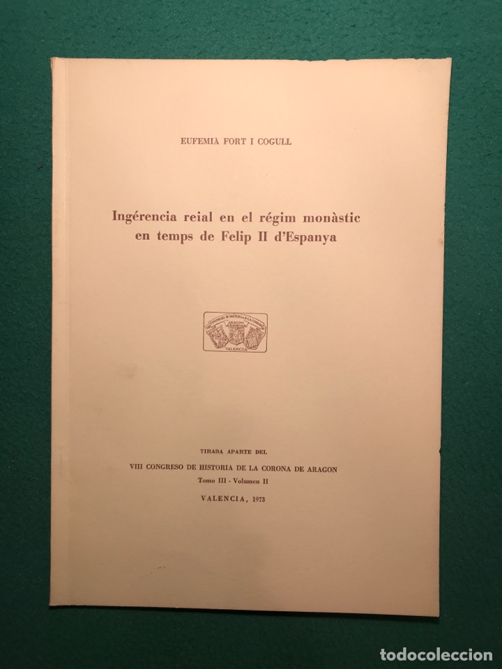 Libros de segunda mano: INGER&Egrave;NCIA REIAL EN EL R&Egrave;GIM MON&Agrave;STIC EN TEMPS DE FELIP II D&rsquo;ESPANYA
