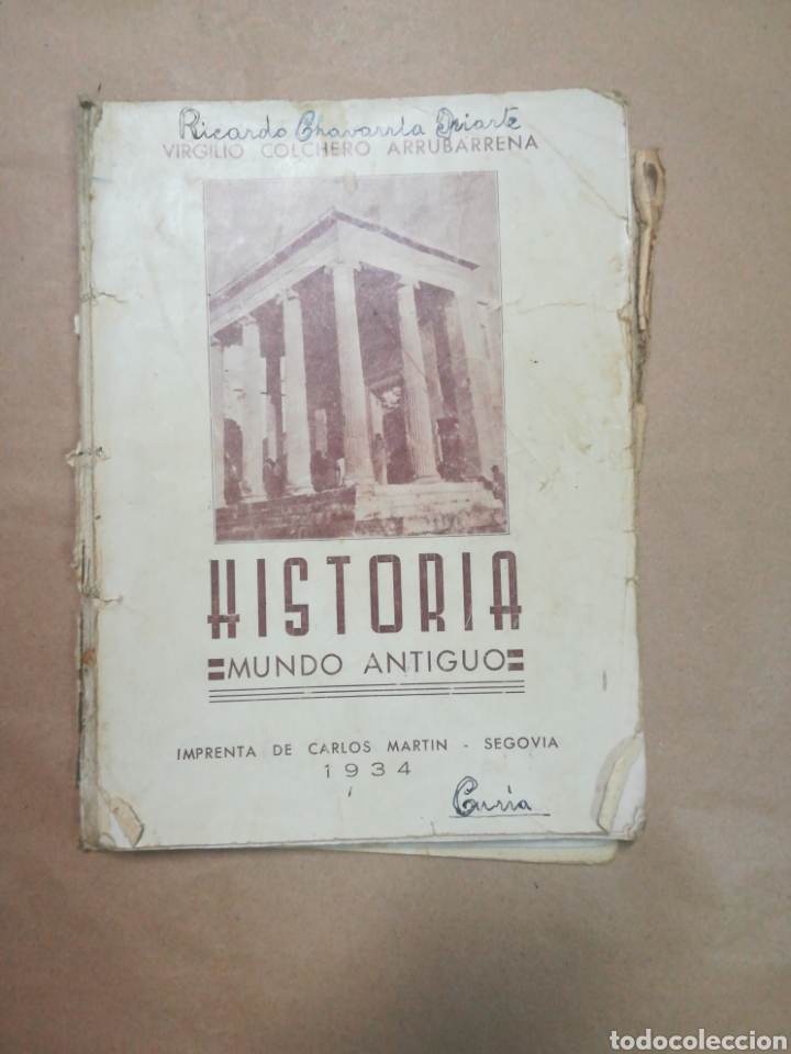 Second hand books: Historia mundo antiguo imprenta Carlos Mart&iacute;n Segovia 1934 cochero arrubarrena