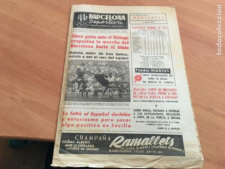 Libros de segunda mano: BARCELONA DEPORTIVA N&ordm; 429 14 FEBRERO 1955 MALAGA BARCELONA FUTBOL CICLISMO OTROS DEPORTES (AB-3)