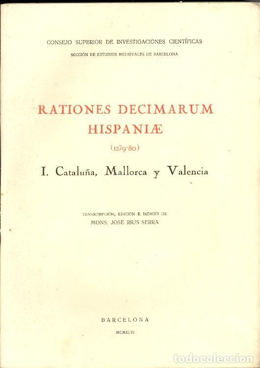 Libros de segunda mano: Rationes decimarum hispaniae (1279-80). I. - Foto 1