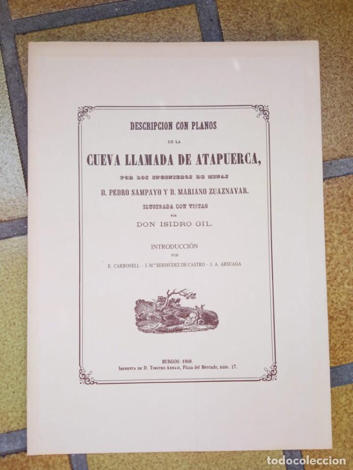 Second hand books: Descripci&oacute;n con planos de la cueva llamada de Atapuerca, 1868. Facs&iacute;mil