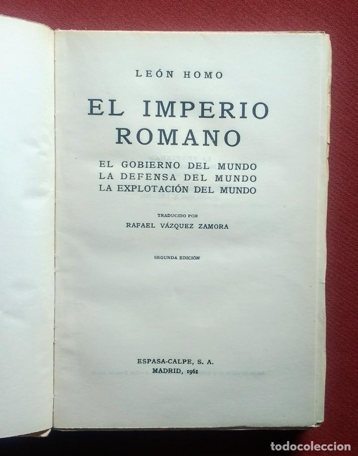 Libros de segunda mano: EL IMPERIO ROMANO - LEON HOMO. - Foto 2