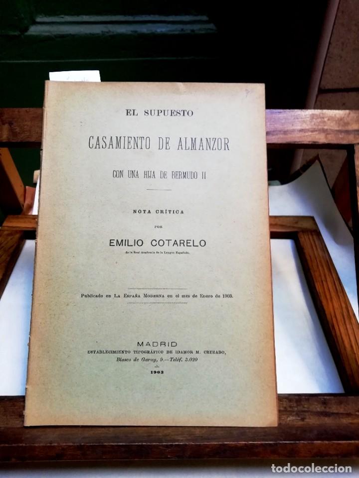 Gebrauchte B&uuml;cher: cotarelo emilio.el supuesto casamiento de almanzor con una hija de bermudo II.