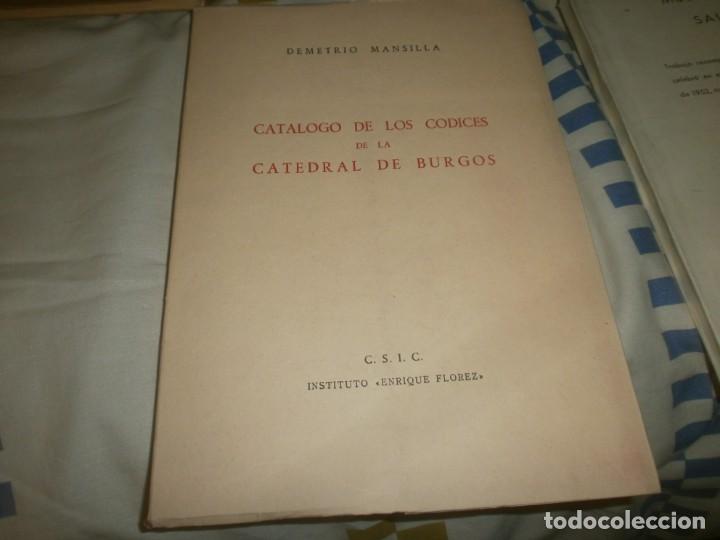Libros de segunda mano: Catalogo de los codices de la catedral de Burgos Demetrio Mansilla CSIC 1952 205 pg. m&aacute;s l&aacute;minas