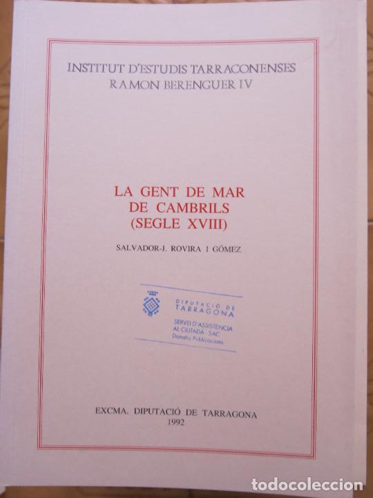 Gebrauchte B&uuml;cher: libro la gent de mar de cambrils.segle xviii s.rovira --edita diputacion tarragona - cm