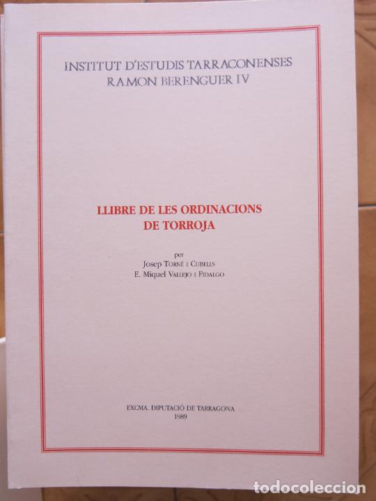 Second hand books: llibre catala les ordinacions de torroja --edit-diput.tarragona cm
