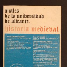 Libros de segunda mano: LIBRO ANALES DE LA UNIVERSIDAD DE ALICANTE - HISTORA MEDIEVAL Nº 1 (1982). Lote 300846248