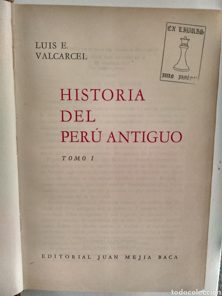 Libros de segunda mano: Historia del Per&uacute; antiguo / Luis E. Valc&aacute;rcel - Foto 6