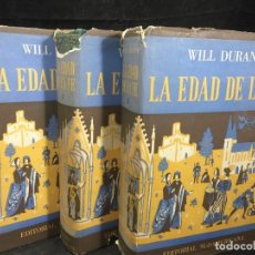 Libros de segunda mano: LA EDAD DE LA FE. WILL DURANT. EDITORIAL SUDAMERICANA.3 VOLÚMENES. 1956. Lote 343595683