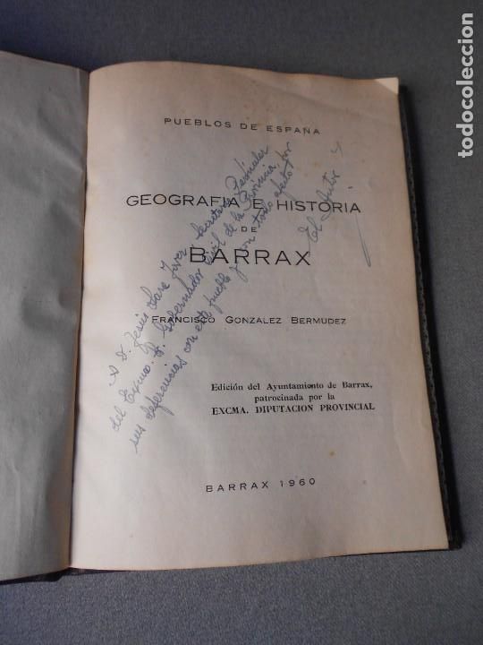 Libros de segunda mano: BARRAX. GEOGRAFIA E HISTORIA - Foto 2