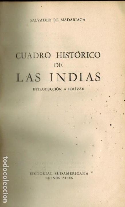Gebrauchte B&uuml;cher: CUADRO HIST&Oacute;RICO DE LAS INDIAS (INTRODUCCI&Oacute;N A BOLIVAR)