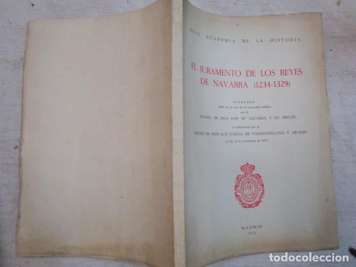 Gebrauchte B&uuml;cher: EL JURAMENTO DE LOS REYES DE NAVARRA ( 1234/1329) - DISCURSO JOSE MARIA LACARRA - R.A.H 1972 + INFO