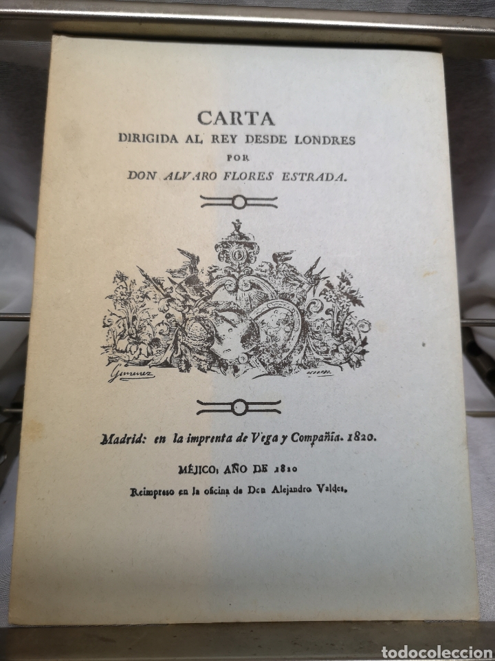 Gebrauchte B&uuml;cher: Carta dirigida al rey desde Londres por Don Alvaro Florez Estrada