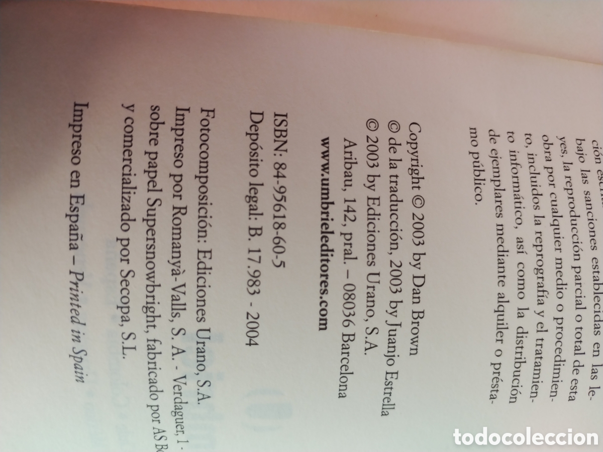Libros de segunda mano: EL CODIGO DA VINCI,a&ntilde;o 2004 - Foto 2