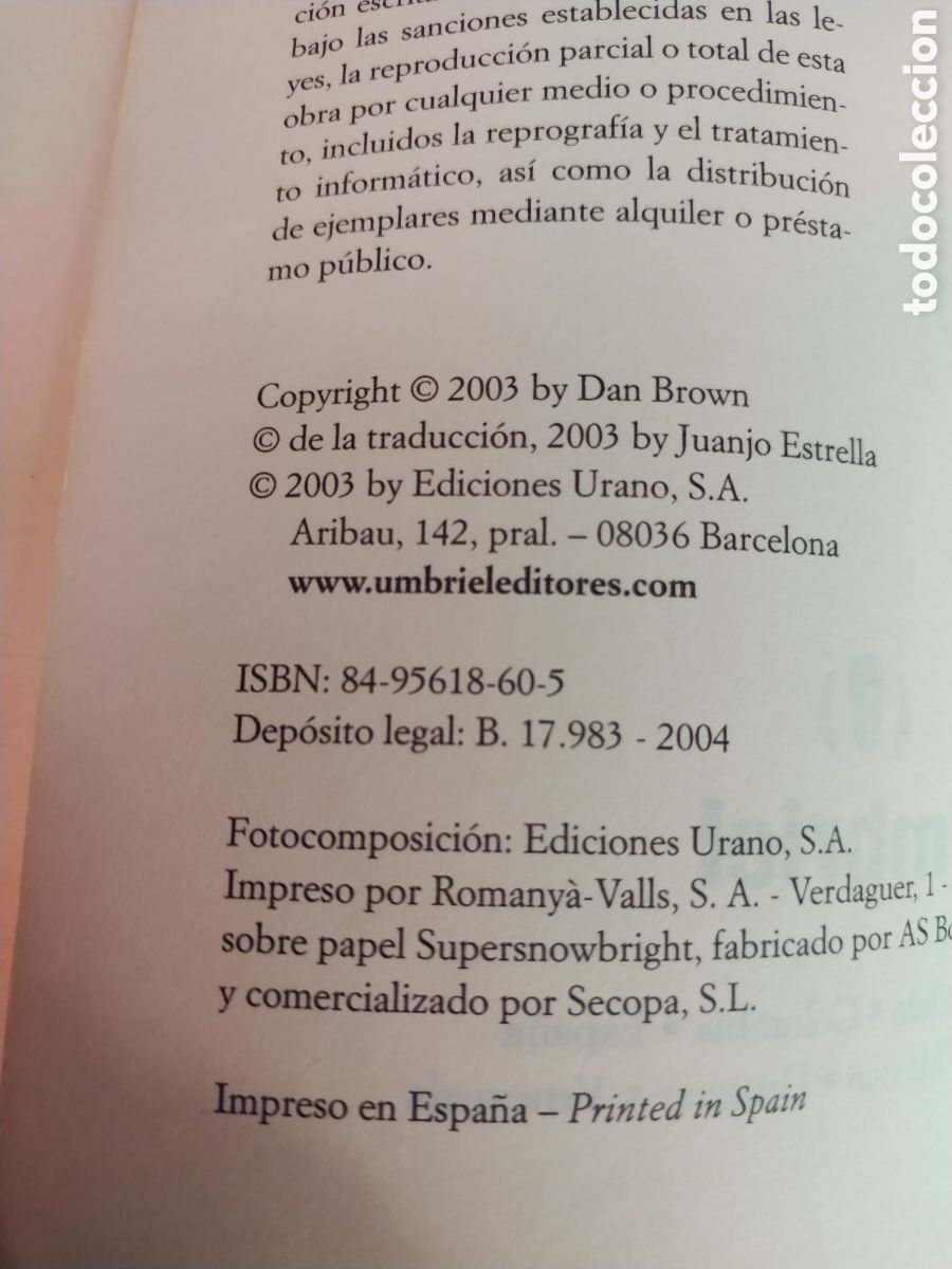 Libros de segunda mano: EL CODIGO DA VINCI,a&ntilde;o 2004 - Foto 3