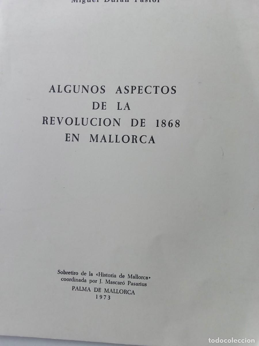 Gebrauchte B&uuml;cher: Algunos aspectos de la revoluci&oacute;n de 1868 en Mallorca; Miguel Duran Pastor. Palma de Mallorca, 1973