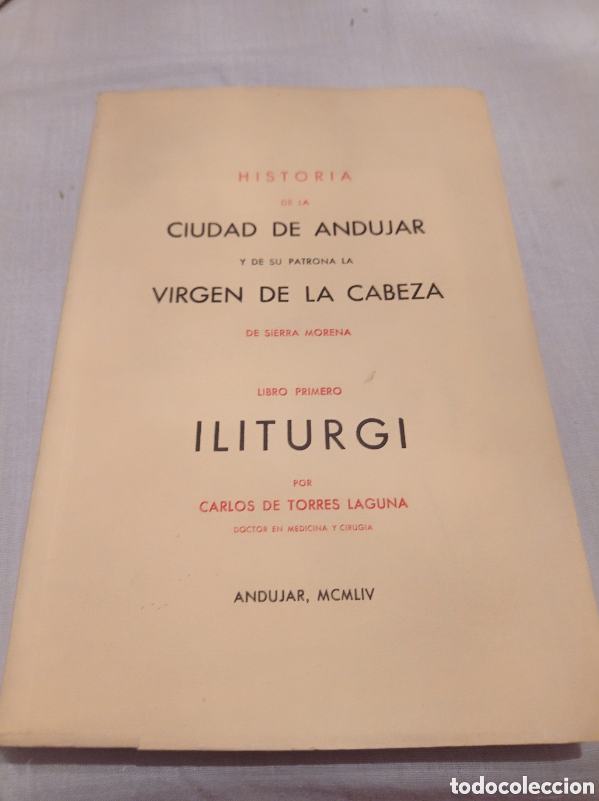 Libros de segunda mano: ANDUJAR,HISTORIA DE LA CIUDAD Y DE SU PATRONA LA VIRGEN DE LA CABEZA,ILITURGI,A&Ntilde;O 1954
