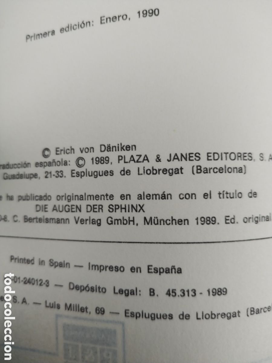 Libros de segunda mano: LOS OJOS DE LA ESFINGE a&ntilde;o 1989 - Foto 2