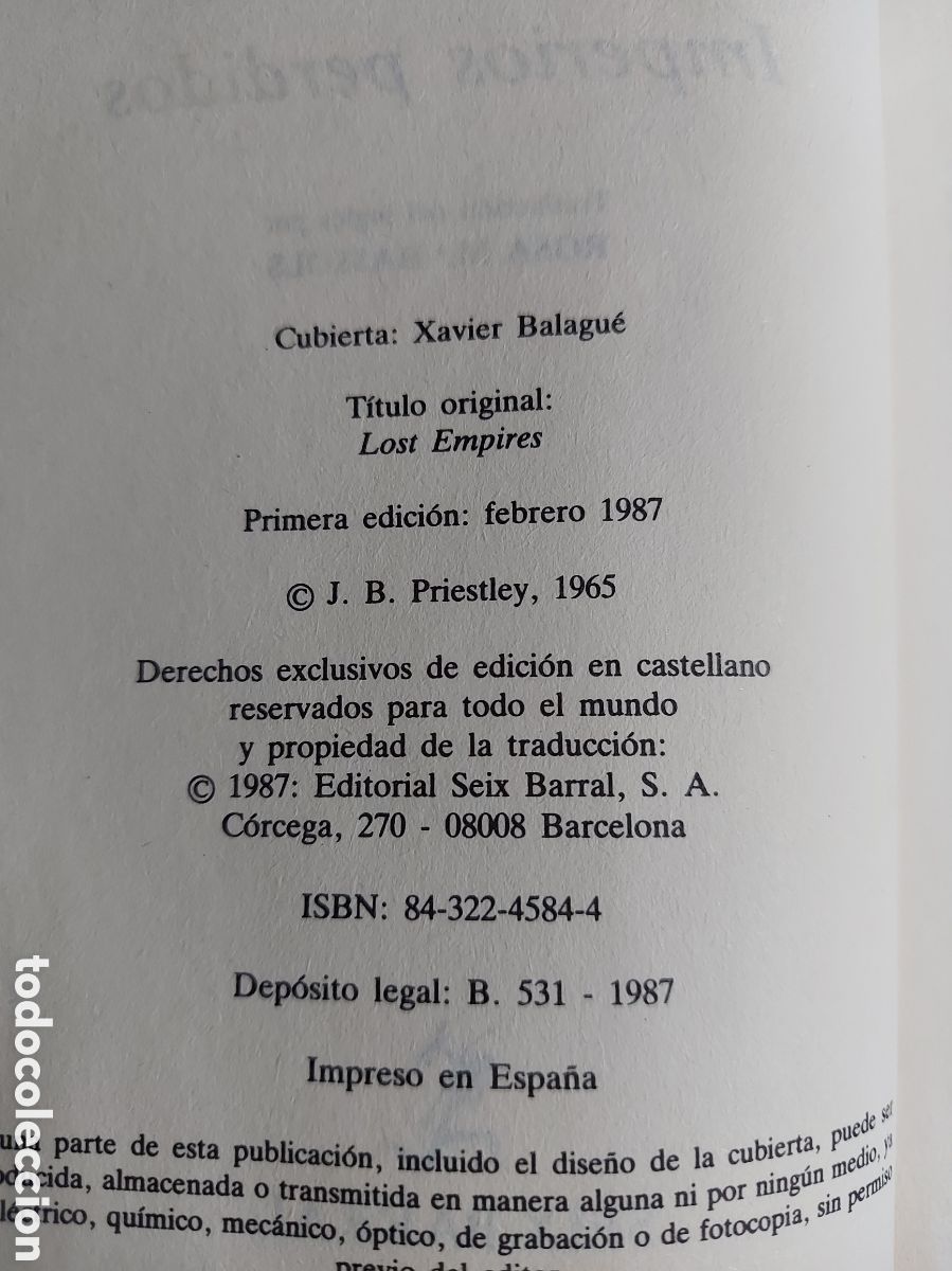 Libros de segunda mano: IMPERIOS PERDIDOS a&ntilde;o 1987 - Foto 2