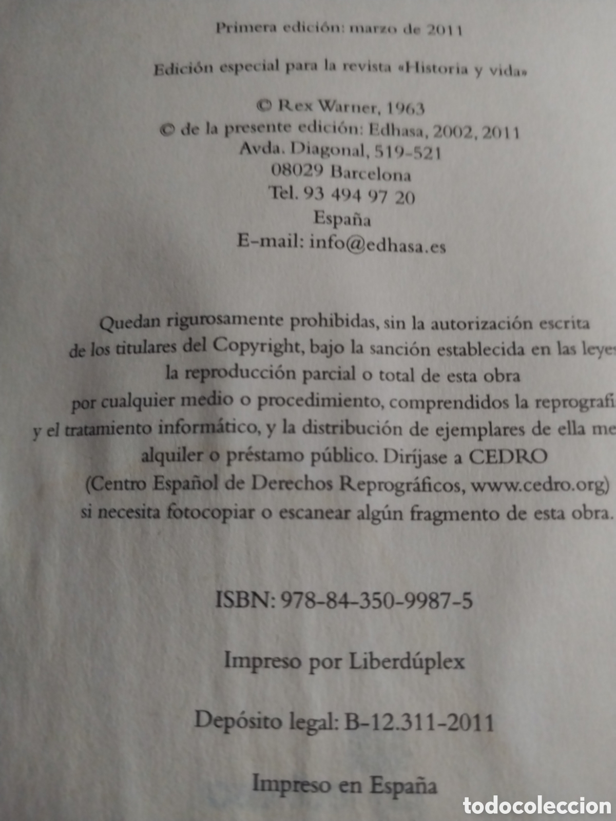 Libros de segunda mano: PERICLES EL ATENIENSE a&ntilde;o 2011 - Foto 2