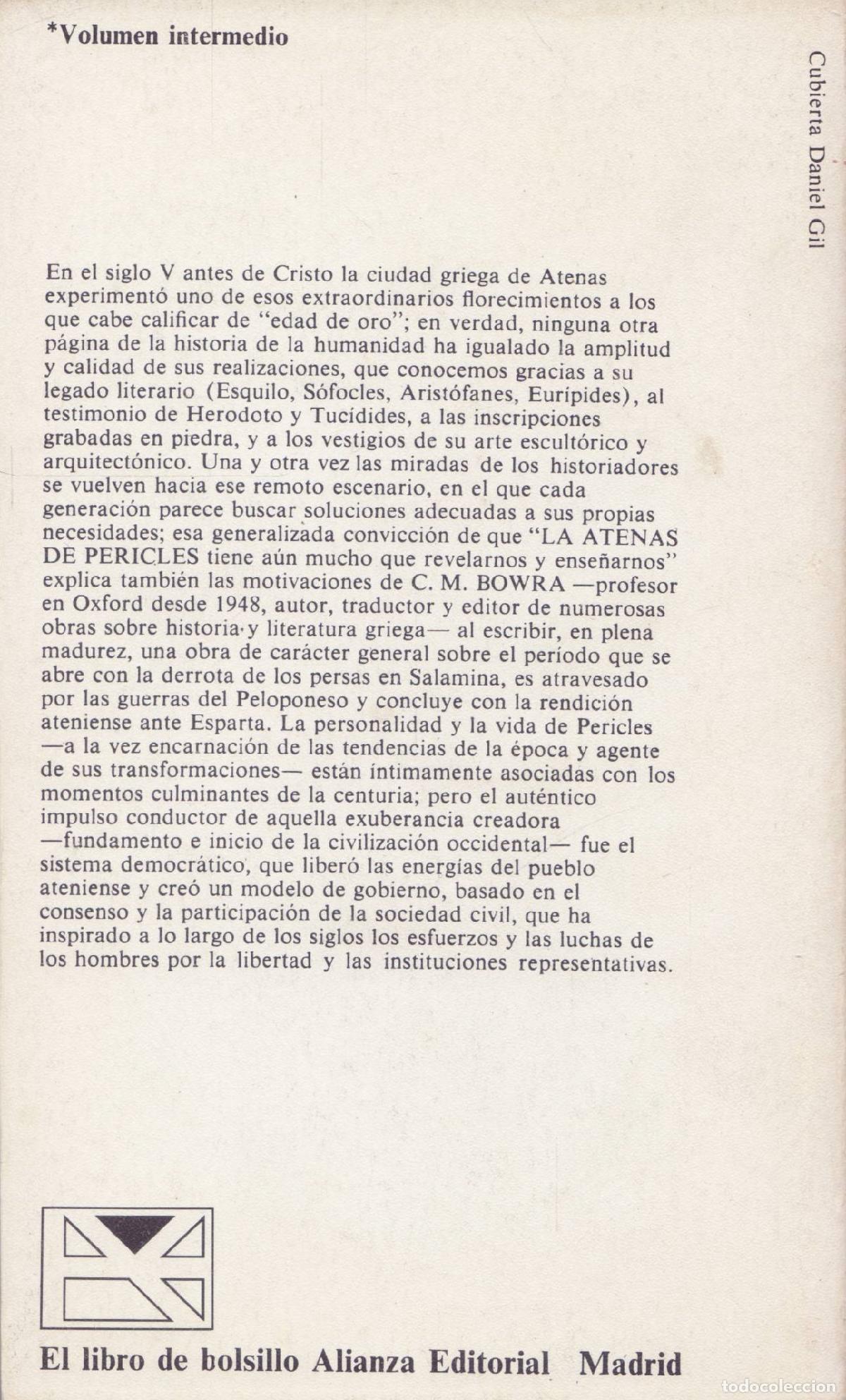 Libros de segunda mano: La Atenas de Pericles - Bowra, C. M. - Foto 2