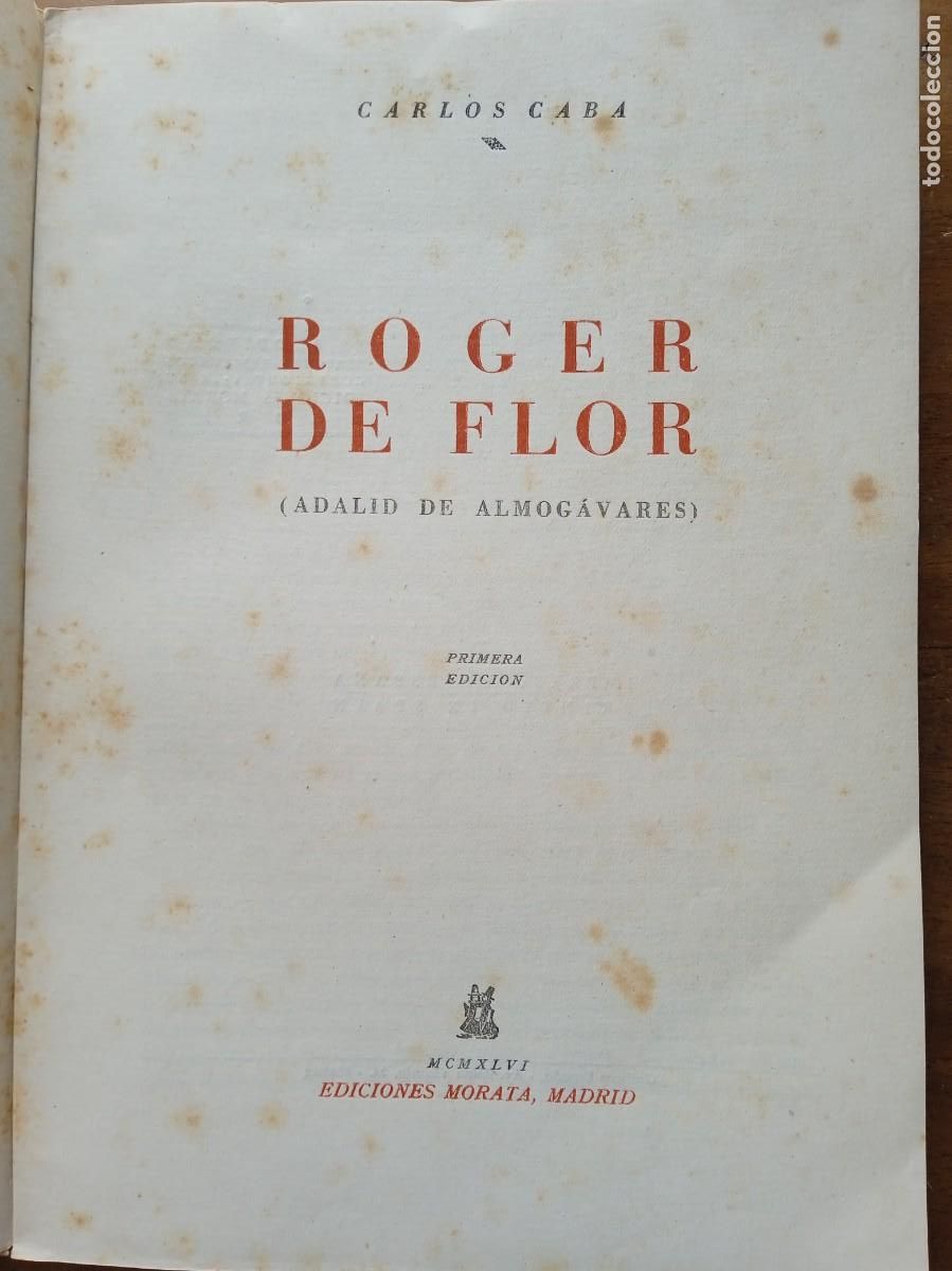 Libros de segunda mano: Roger de flor, Carlos Caba. Morata Madrid - Foto 4