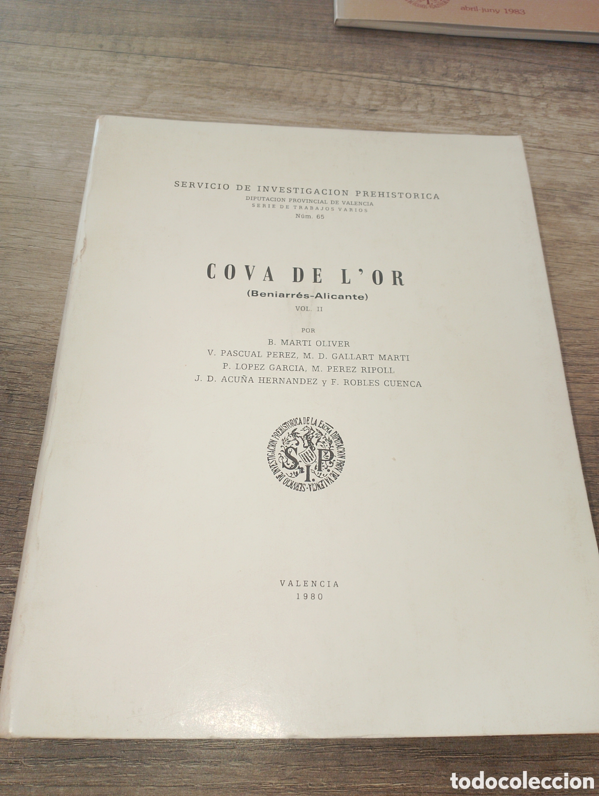 Second hand books: Libro. Cova de L'or. Beniarres Alicante. Servicio de investigacion prehistorica