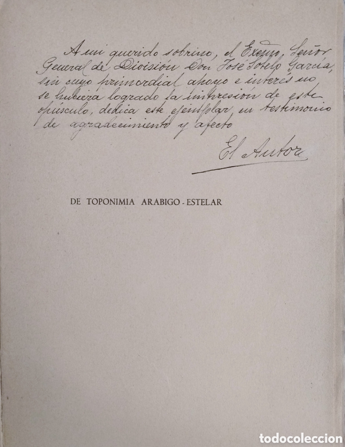 Libros de segunda mano: DE TOPONIMIA ARABIGO-ESTELAR - Foto 2