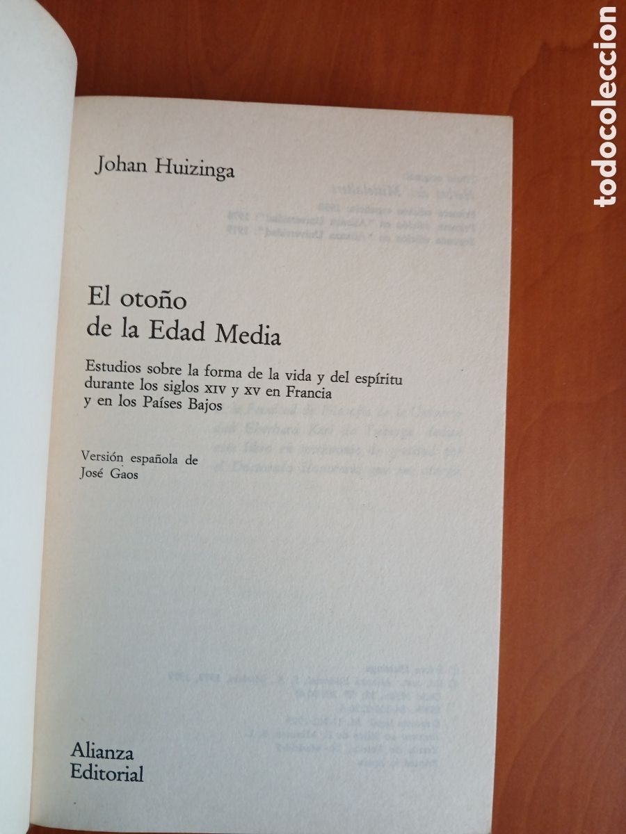 Libros de segunda mano: El oto&ntilde;o de la Edad Media. Johan Huizinga. - Foto 3