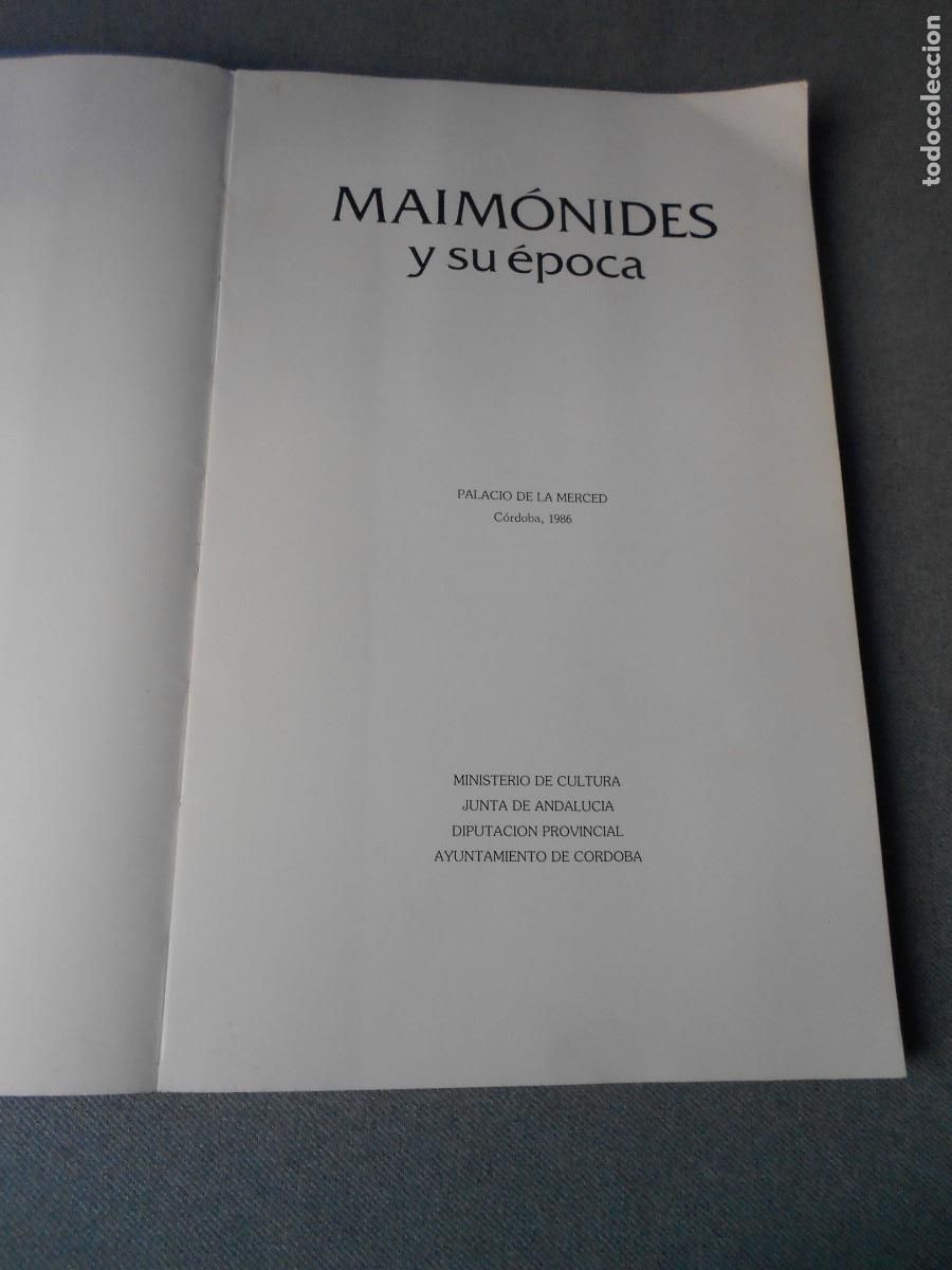 Libros de segunda mano: MAIMONEDES Y SU EPOCA - Foto 2