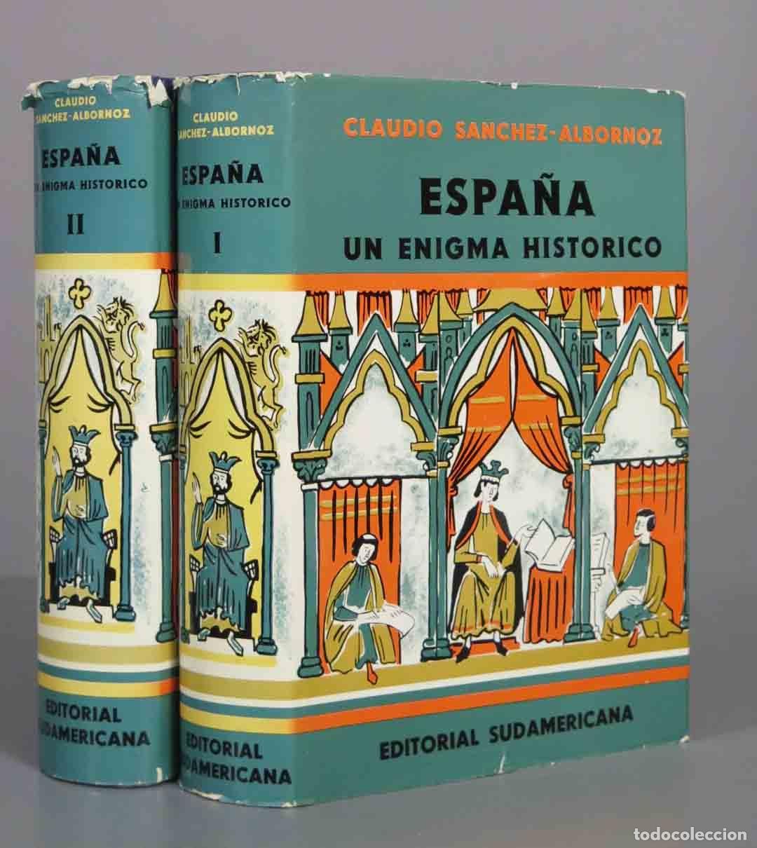 Libros de segunda mano: Espa&ntilde;a, un enigma hist&oacute;rico - Claudio S&aacute;nchez-Albornoz - Editorial Sudamericana 1971 2 TOMOS