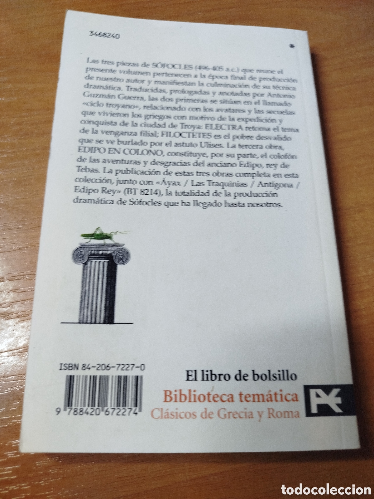 Libros de segunda mano: Electra. Fil&oacute;ctetes. Edipo en corono. S&oacute;focles. - Foto 2