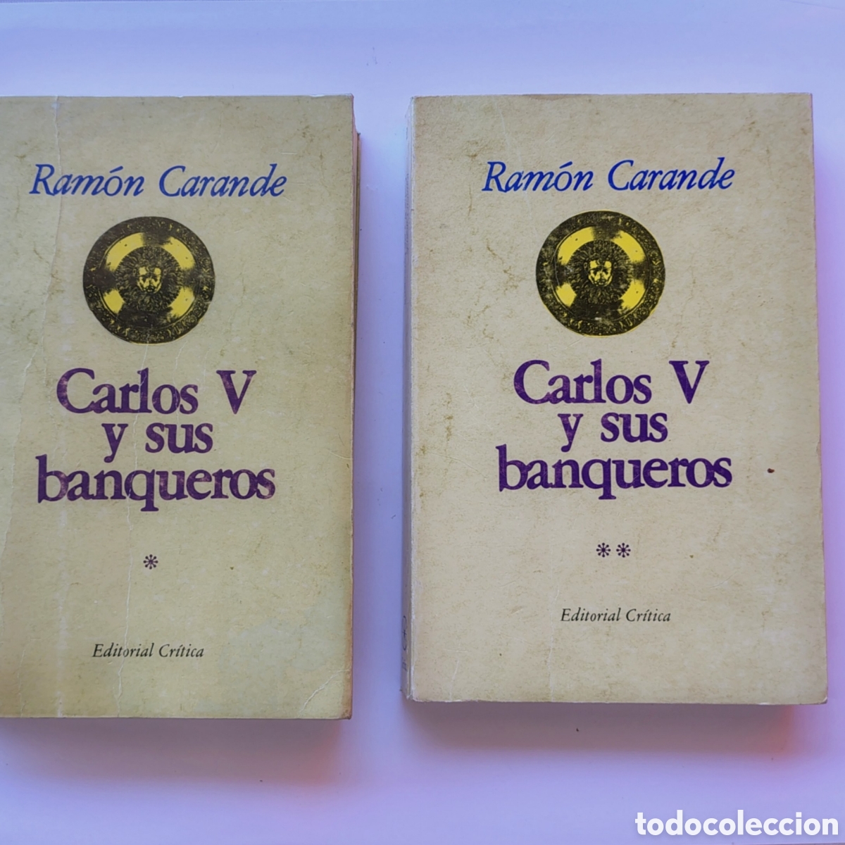 Libros de segunda mano: Carlos V y sus banqueros (2 vol&uacute;menes) &ndash; Ram&oacute;n Carande | Editorial Cr&iacute;tica | Historia econ&oacute;mica del