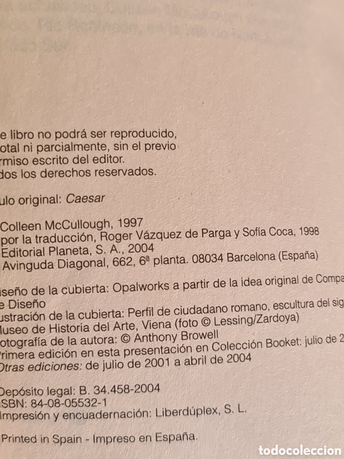 Libros de segunda mano: C&Eacute;SAR / Autor: Colleen McCullough. - Foto 2