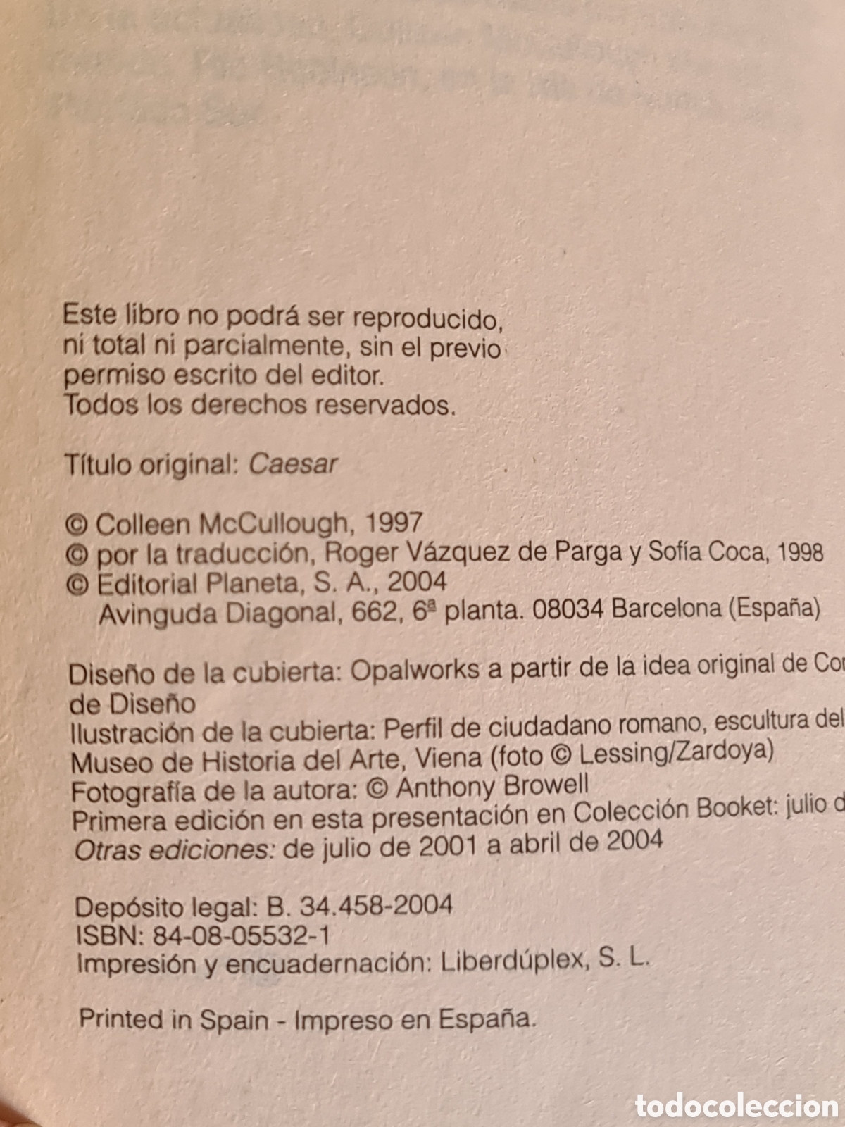 Libros de segunda mano: C&Eacute;SAR / Autor: Colleen McCullough. - Foto 3
