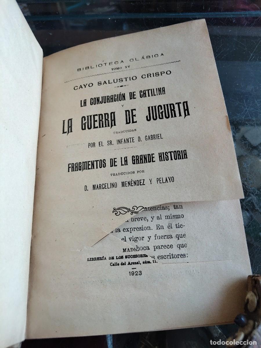 Libros de segunda mano: La conjuracion de Catilina y La Guerra de Jugurta Cay&oacute; Salustio Crespo Biblioteca cl&aacute;sica t