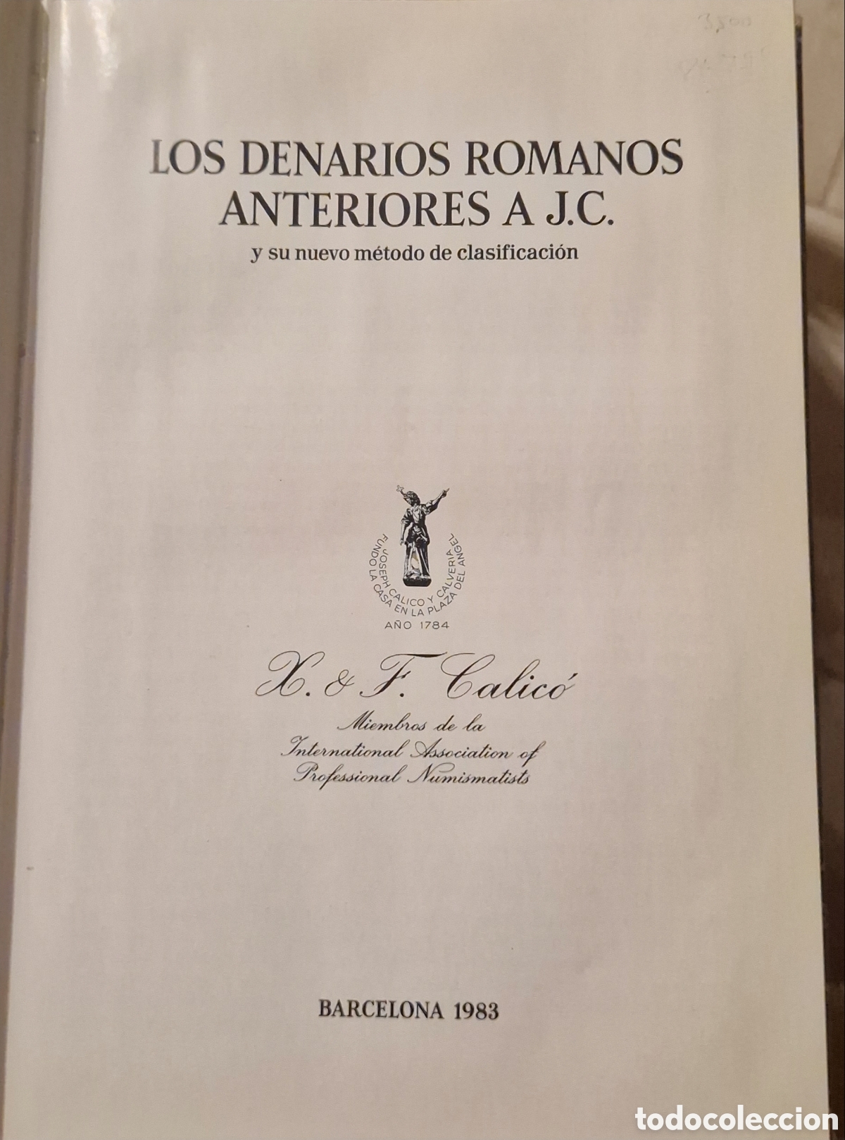 Libros de segunda mano: Los denarios romanos anteriores a J.C.