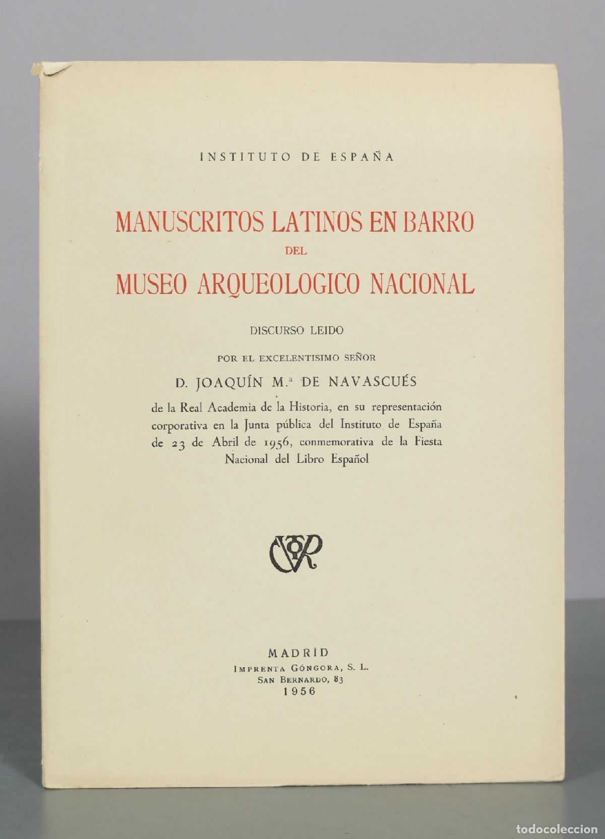 Libros de segunda mano: Manuscritos latinos en barro del Museo Arqueol&oacute;gico Nacional - Joaqu&iacute;n M. de Navascu&eacute;s - Instituto