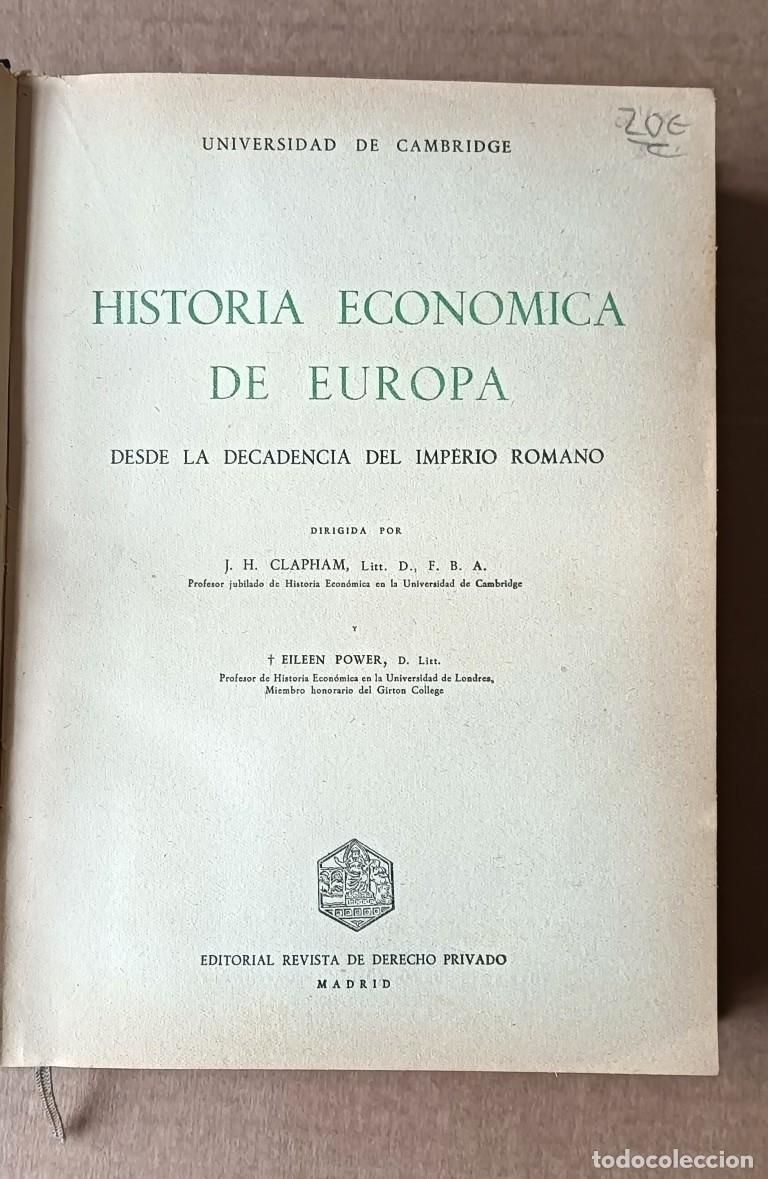 Libros de segunda mano: HISTORIA ECONOMICA DE EUROPA I - la vida agraria en la Edad Media - Universidad de Cambridge 1948