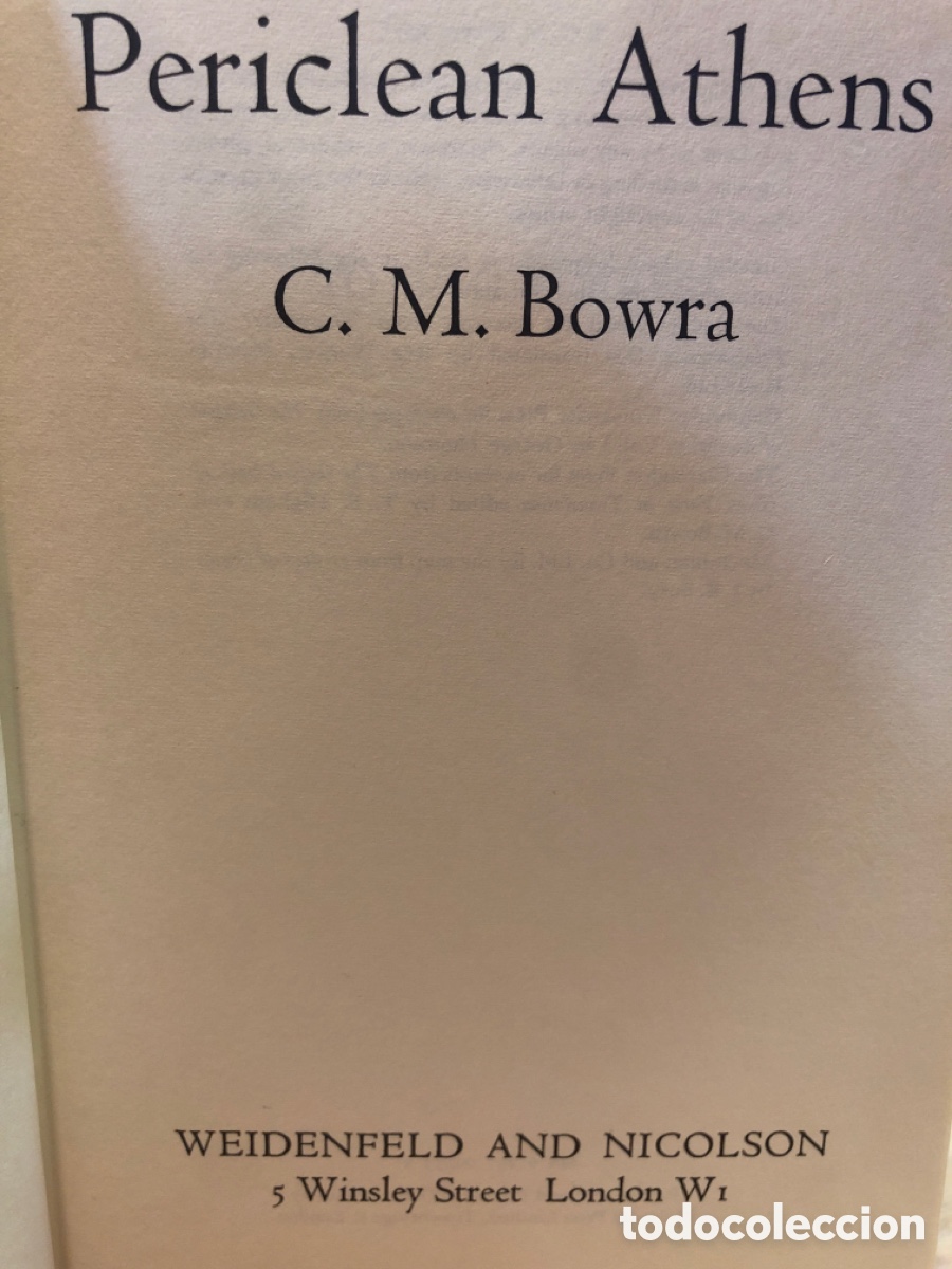 Gebrauchte B&uuml;cher: C. M. Bowra. Periclean Athens
