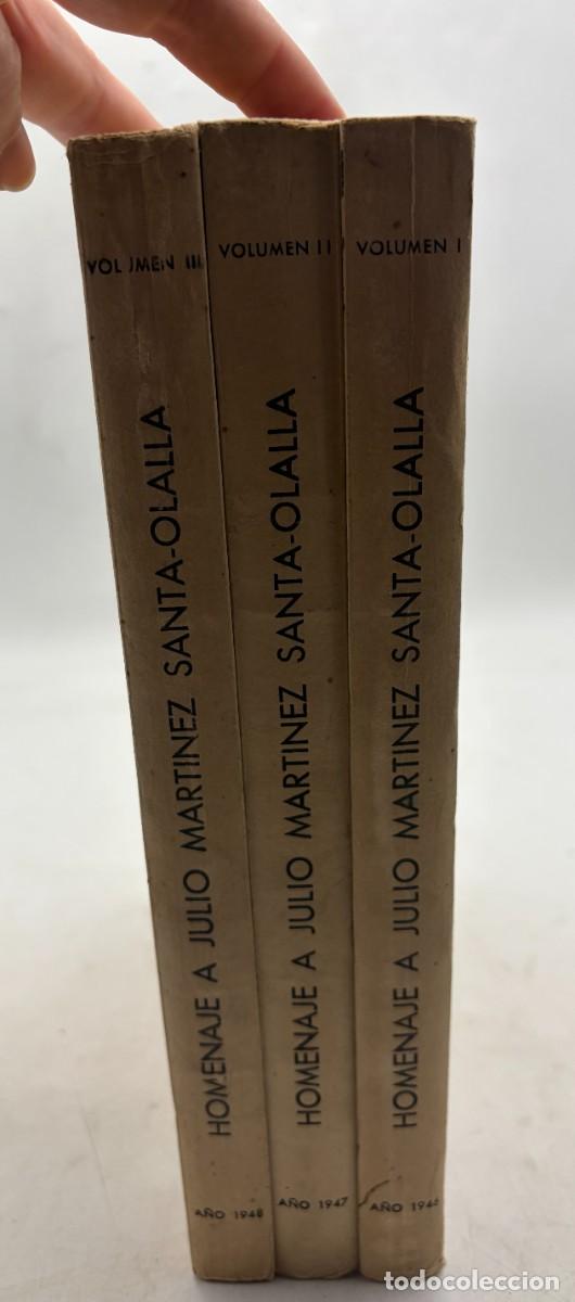 Libros de segunda mano: HOMENAJE A JULIO MART&Iacute;NEZ SANTA-OLALLA. 3 VOL&Uacute;MENES. MADRID, 1946-1948. VER Y LEER