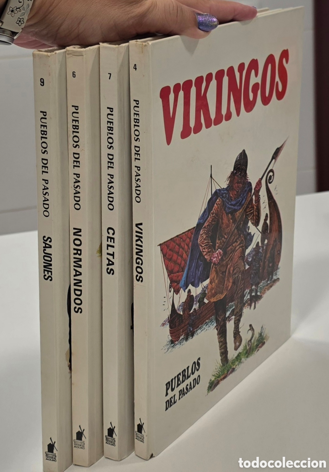 Libros de segunda mano: Pueblos del Pasado Molino lote 4 Celtas Vikingos Normandos Sajones ilustrados historia