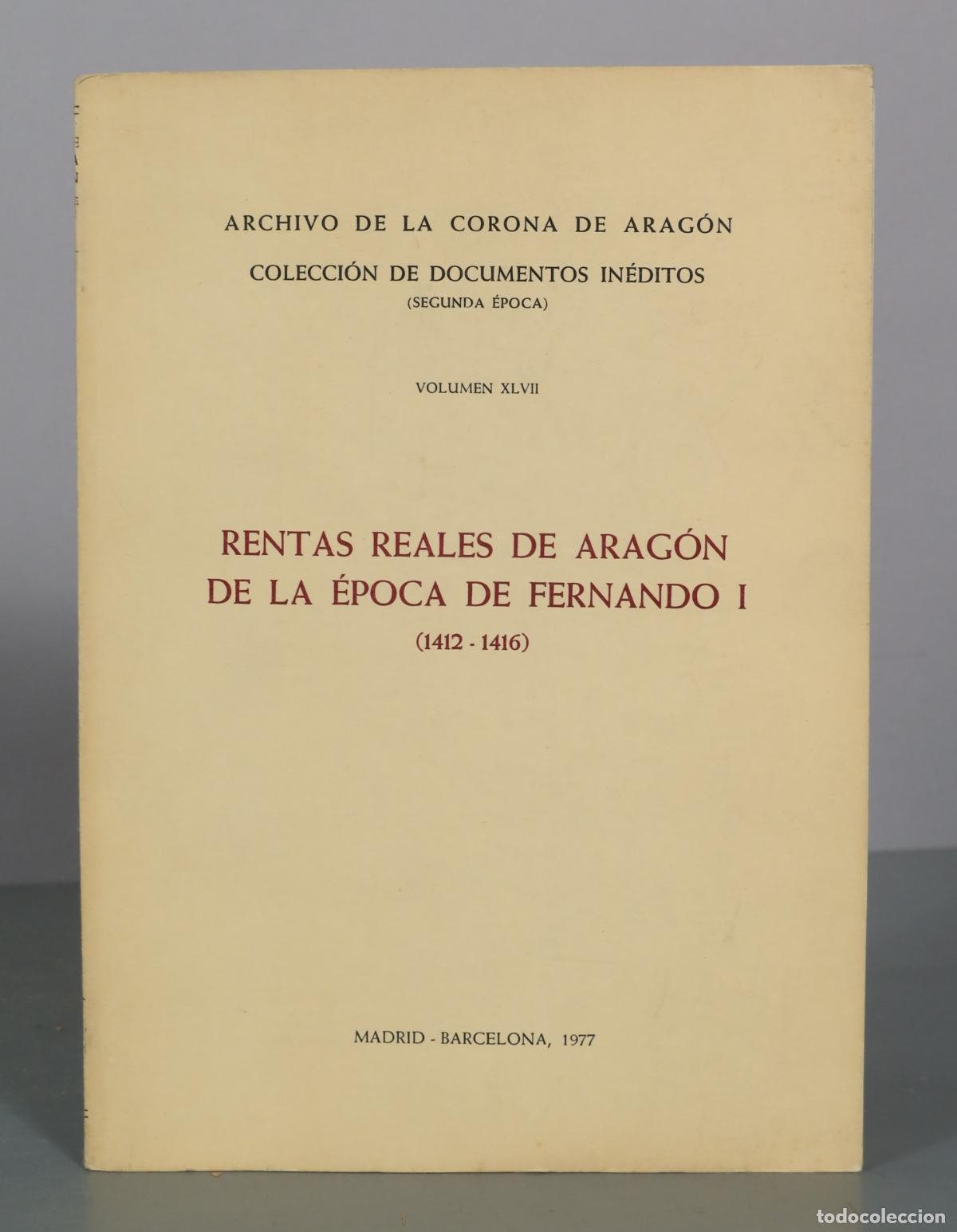 Libros de segunda mano: Rentas reales de Arag&oacute;n de la &eacute;poca de Fernando I - Servicio de Publicaciones del Ministerio de